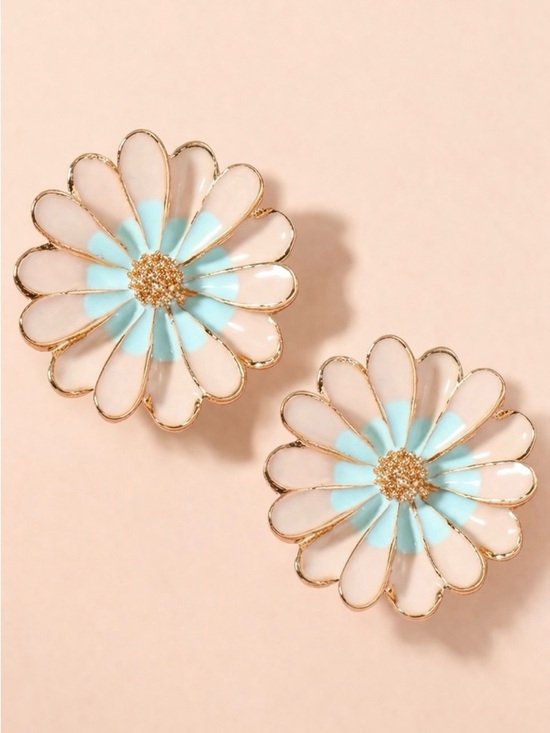 Jewelry - “Pastel Daisy” Pink Blue Ombre Spring Summer Daisies Daisy Floral Flower Studs
